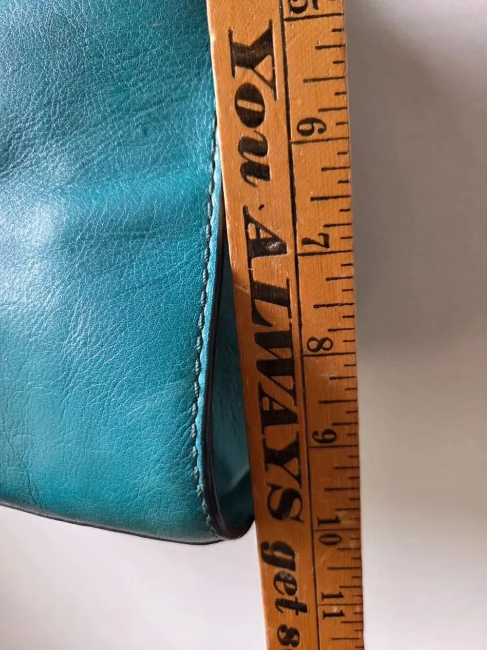 EUC BEAUTIFUL FOSSIL COW HIDE GENUINE LEATHER TEAL SATCHEL